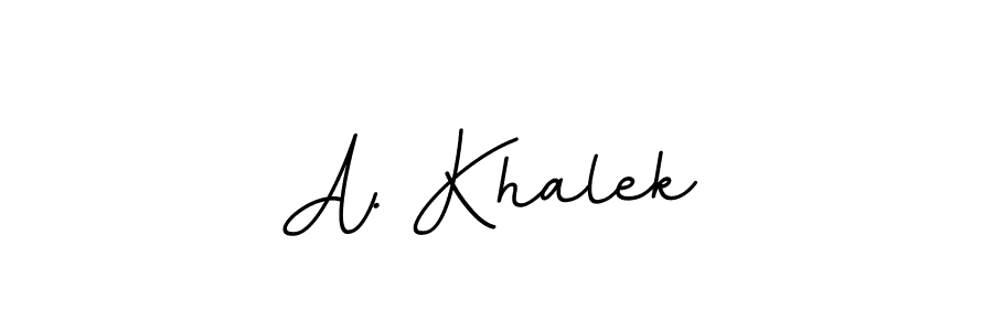 The best way (BallpointsItalic-DORy9) to make a short signature is to pick only two or three words in your name. The name A. Khalek include a total of six letters. For converting this name. A. Khalek signature style 11 images and pictures png