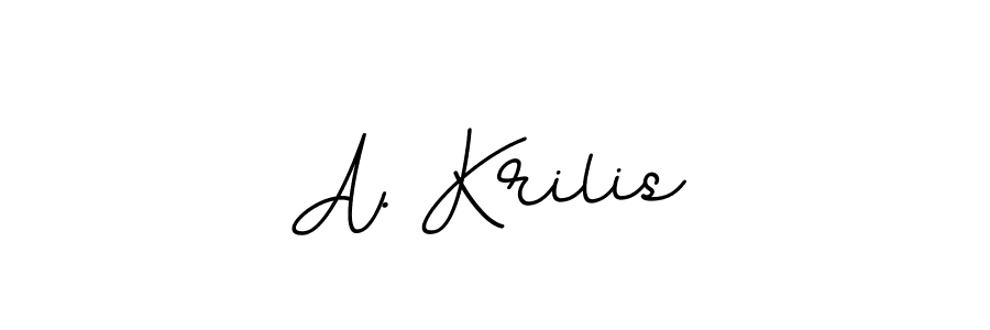 Also we have A. Krilis name is the best signature style. Create professional handwritten signature collection using BallpointsItalic-DORy9 autograph style. A. Krilis signature style 11 images and pictures png