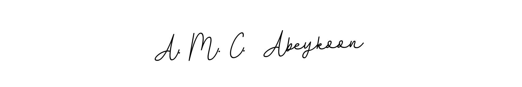 The best way (BallpointsItalic-DORy9) to make a short signature is to pick only two or three words in your name. The name A. M. C.  Abeykoon include a total of six letters. For converting this name. A. M. C.  Abeykoon signature style 11 images and pictures png