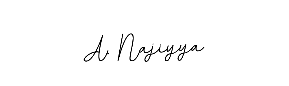 Use a signature maker to create a handwritten signature online. With this signature software, you can design (BallpointsItalic-DORy9) your own signature for name A. Najiyya. A. Najiyya signature style 11 images and pictures png