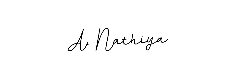 The best way (BallpointsItalic-DORy9) to make a short signature is to pick only two or three words in your name. The name A. Nathiya include a total of six letters. For converting this name. A. Nathiya signature style 11 images and pictures png