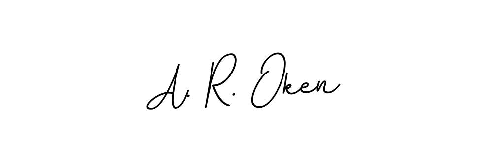 The best way (BallpointsItalic-DORy9) to make a short signature is to pick only two or three words in your name. The name A. R. Oken include a total of six letters. For converting this name. A. R. Oken signature style 11 images and pictures png