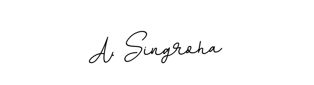 Use a signature maker to create a handwritten signature online. With this signature software, you can design (BallpointsItalic-DORy9) your own signature for name A. Singroha. A. Singroha signature style 11 images and pictures png