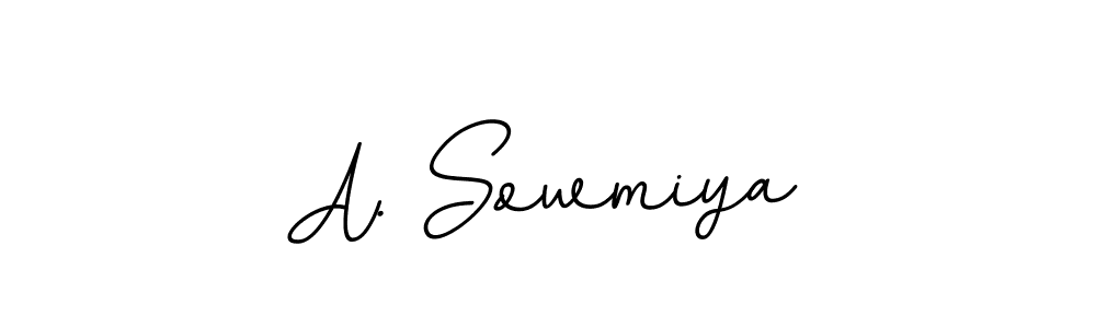 How to make A. Sowmiya name signature. Use BallpointsItalic-DORy9 style for creating short signs online. This is the latest handwritten sign. A. Sowmiya signature style 11 images and pictures png