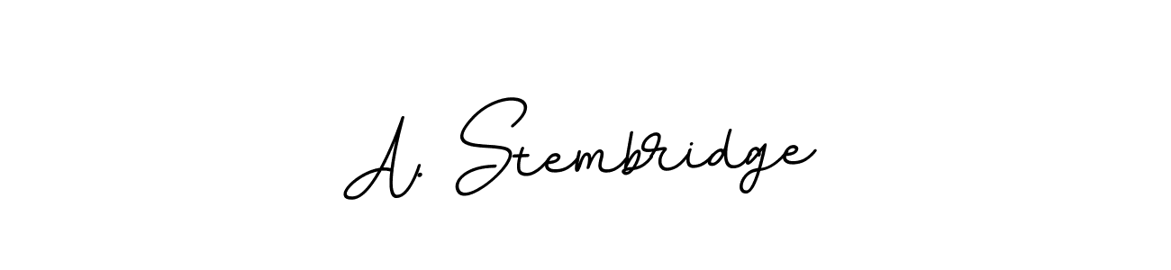 How to make A. Stembridge name signature. Use BallpointsItalic-DORy9 style for creating short signs online. This is the latest handwritten sign. A. Stembridge signature style 11 images and pictures png