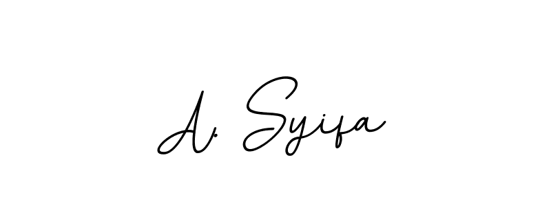 Use a signature maker to create a handwritten signature online. With this signature software, you can design (BallpointsItalic-DORy9) your own signature for name A. Syifa. A. Syifa signature style 11 images and pictures png