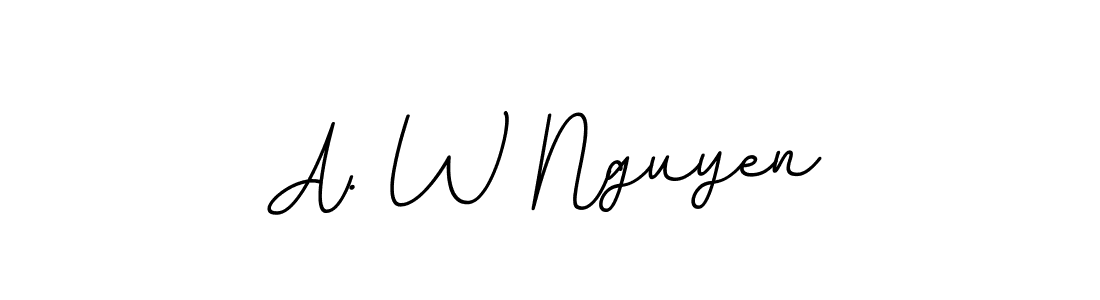 Make a beautiful signature design for name A. W Nguyen. With this signature (BallpointsItalic-DORy9) style, you can create a handwritten signature for free. A. W Nguyen signature style 11 images and pictures png