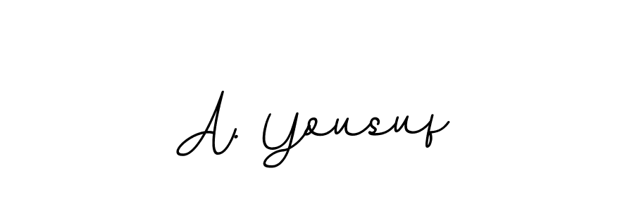 How to make A. Yousuf name signature. Use BallpointsItalic-DORy9 style for creating short signs online. This is the latest handwritten sign. A. Yousuf signature style 11 images and pictures png