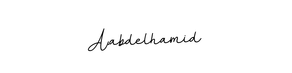 Use a signature maker to create a handwritten signature online. With this signature software, you can design (BallpointsItalic-DORy9) your own signature for name A.abdelhamid. A.abdelhamid signature style 11 images and pictures png