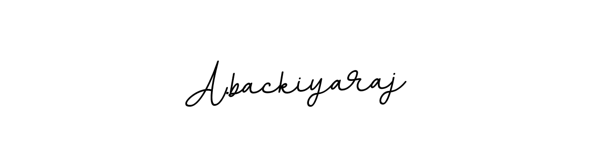 How to make A.backiyaraj name signature. Use BallpointsItalic-DORy9 style for creating short signs online. This is the latest handwritten sign. A.backiyaraj signature style 11 images and pictures png