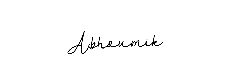 How to make A.bhoumik name signature. Use BallpointsItalic-DORy9 style for creating short signs online. This is the latest handwritten sign. A.bhoumik signature style 11 images and pictures png