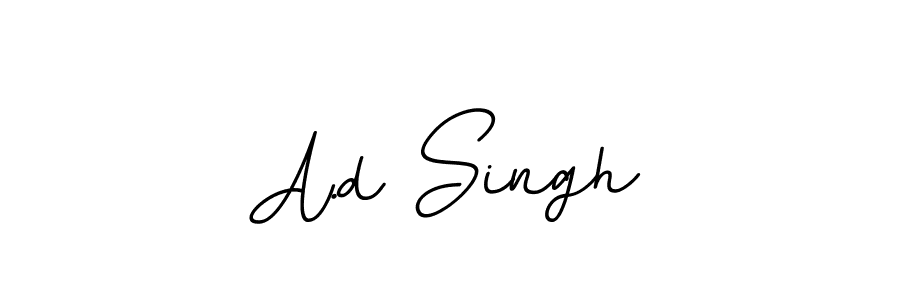 How to make A.d Singh name signature. Use BallpointsItalic-DORy9 style for creating short signs online. This is the latest handwritten sign. A.d Singh signature style 11 images and pictures png