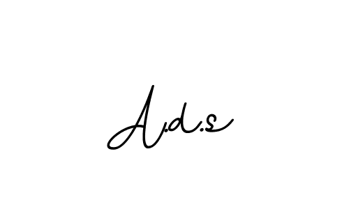 The best way (BallpointsItalic-DORy9) to make a short signature is to pick only two or three words in your name. The name A.d.s include a total of six letters. For converting this name. A.d.s signature style 11 images and pictures png