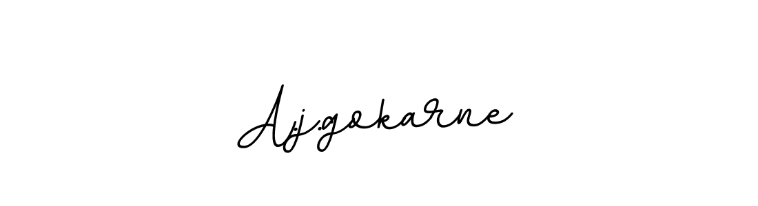 Create a beautiful signature design for name A.j.gokarne. With this signature (BallpointsItalic-DORy9) fonts, you can make a handwritten signature for free. A.j.gokarne signature style 11 images and pictures png