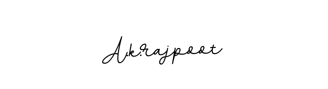 How to make A.k.rajpoot name signature. Use BallpointsItalic-DORy9 style for creating short signs online. This is the latest handwritten sign. A.k.rajpoot signature style 11 images and pictures png