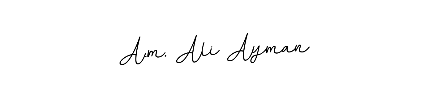 Design your own signature with our free online signature maker. With this signature software, you can create a handwritten (BallpointsItalic-DORy9) signature for name A.m. Ali Ayman. A.m. Ali Ayman signature style 11 images and pictures png