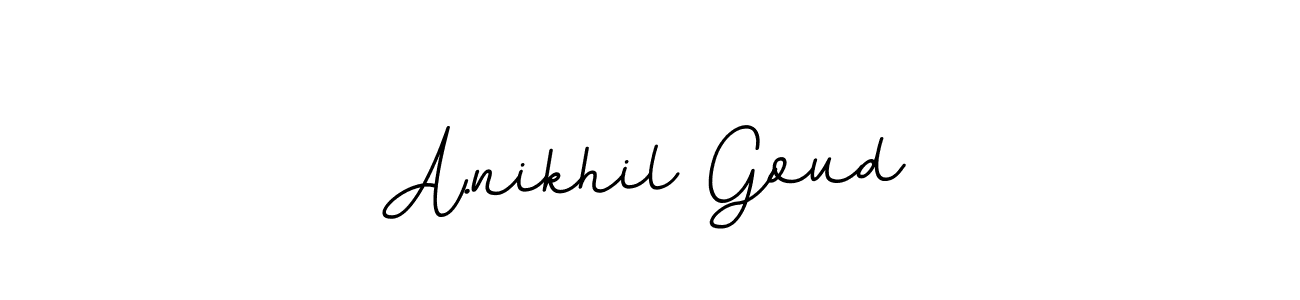 Use a signature maker to create a handwritten signature online. With this signature software, you can design (BallpointsItalic-DORy9) your own signature for name A.nikhil Goud. A.nikhil Goud signature style 11 images and pictures png
