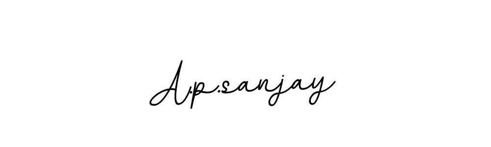 Use a signature maker to create a handwritten signature online. With this signature software, you can design (BallpointsItalic-DORy9) your own signature for name A.p.sanjay. A.p.sanjay signature style 11 images and pictures png