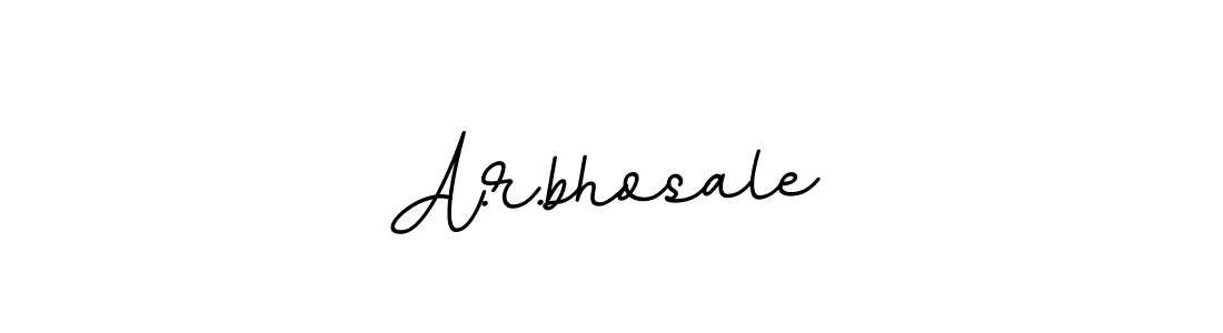 How to make A.r.bhosale name signature. Use BallpointsItalic-DORy9 style for creating short signs online. This is the latest handwritten sign. A.r.bhosale signature style 11 images and pictures png