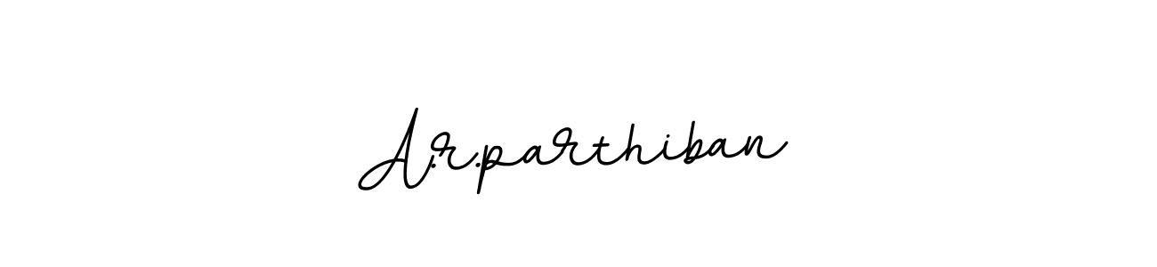 Design your own signature with our free online signature maker. With this signature software, you can create a handwritten (BallpointsItalic-DORy9) signature for name A.r.parthiban. A.r.parthiban signature style 11 images and pictures png