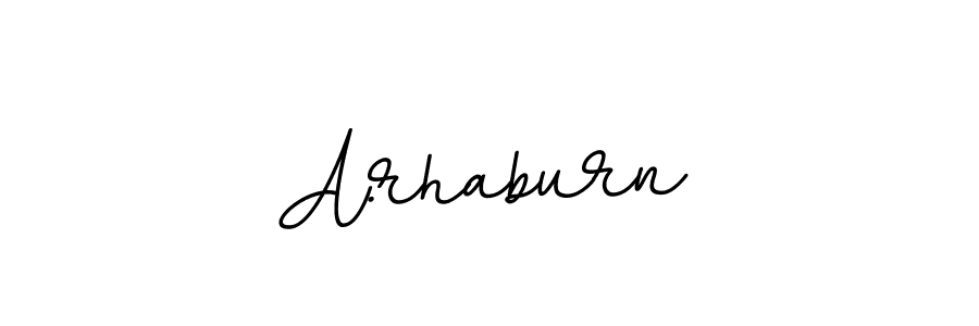 How to make A.rhaburn name signature. Use BallpointsItalic-DORy9 style for creating short signs online. This is the latest handwritten sign. A.rhaburn signature style 11 images and pictures png