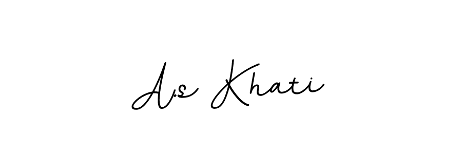 Make a beautiful signature design for name A.s Khati. With this signature (BallpointsItalic-DORy9) style, you can create a handwritten signature for free. A.s Khati signature style 11 images and pictures png