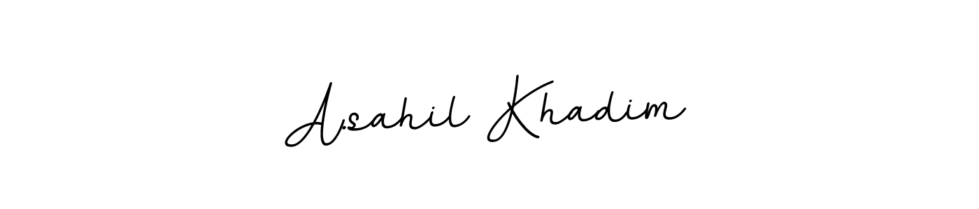 Design your own signature with our free online signature maker. With this signature software, you can create a handwritten (BallpointsItalic-DORy9) signature for name A.sahil Khadim. A.sahil Khadim signature style 11 images and pictures png