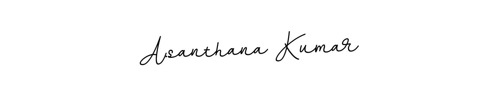 How to make A.santhana Kumar name signature. Use BallpointsItalic-DORy9 style for creating short signs online. This is the latest handwritten sign. A.santhana Kumar signature style 11 images and pictures png