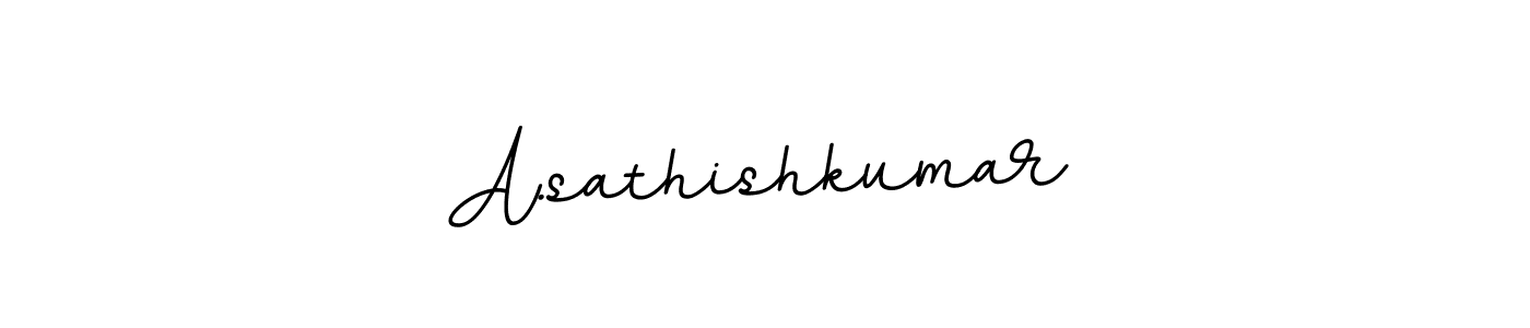 How to make A.sathishkumar name signature. Use BallpointsItalic-DORy9 style for creating short signs online. This is the latest handwritten sign. A.sathishkumar signature style 11 images and pictures png