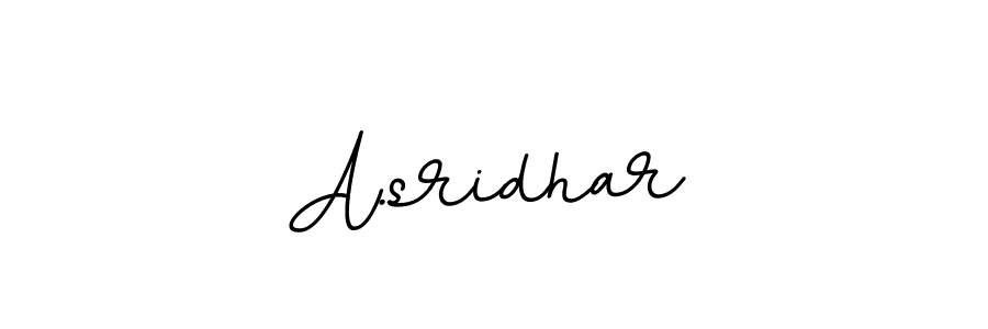 How to make A.sridhar name signature. Use BallpointsItalic-DORy9 style for creating short signs online. This is the latest handwritten sign. A.sridhar signature style 11 images and pictures png