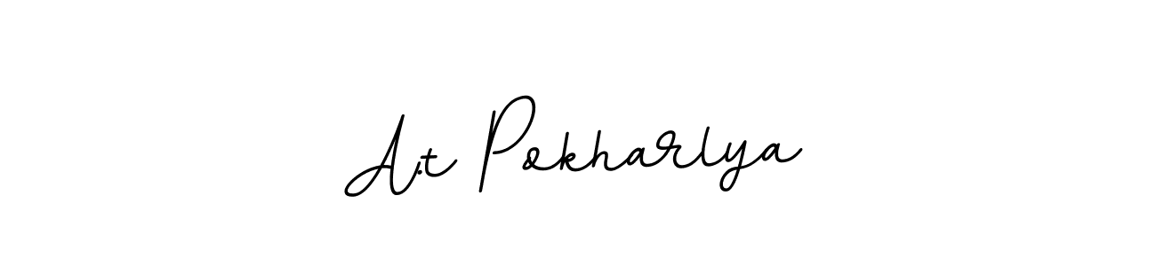 Create a beautiful signature design for name A.t Pokharlya. With this signature (BallpointsItalic-DORy9) fonts, you can make a handwritten signature for free. A.t Pokharlya signature style 11 images and pictures png