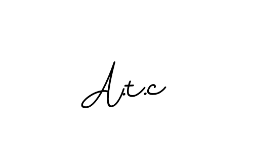 Make a beautiful signature design for name A.t.c. With this signature (BallpointsItalic-DORy9) style, you can create a handwritten signature for free. A.t.c signature style 11 images and pictures png