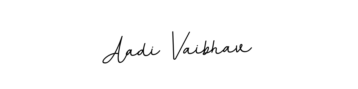 How to make Aadi Vaibhav name signature. Use BallpointsItalic-DORy9 style for creating short signs online. This is the latest handwritten sign. Aadi Vaibhav signature style 11 images and pictures png