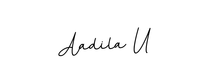 Also we have Aadila U name is the best signature style. Create professional handwritten signature collection using BallpointsItalic-DORy9 autograph style. Aadila U signature style 11 images and pictures png