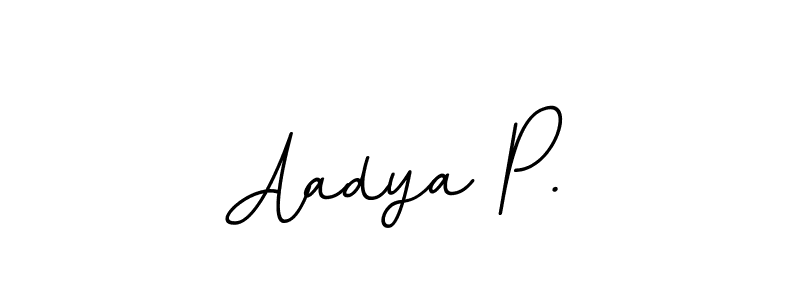 This is the best signature style for the Aadya P. name. Also you like these signature font (BallpointsItalic-DORy9). Mix name signature. Aadya P. signature style 11 images and pictures png