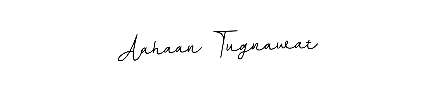 The best way (BallpointsItalic-DORy9) to make a short signature is to pick only two or three words in your name. The name Aahaan Tugnawat include a total of six letters. For converting this name. Aahaan Tugnawat signature style 11 images and pictures png