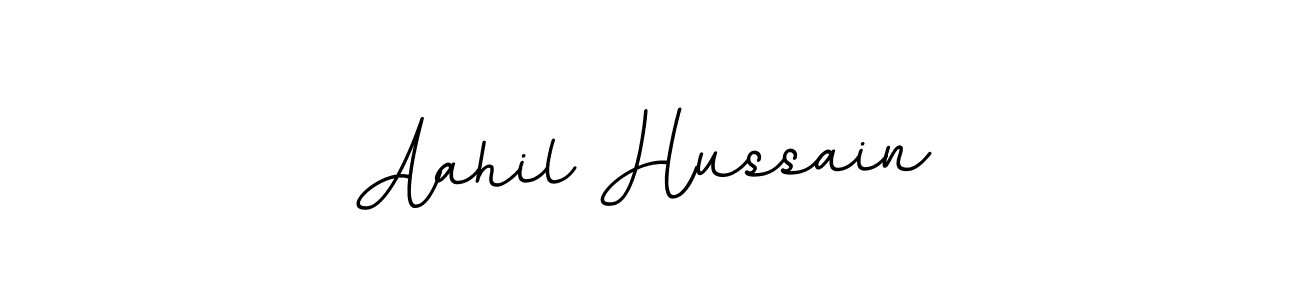 The best way (BallpointsItalic-DORy9) to make a short signature is to pick only two or three words in your name. The name Aahil Hussain include a total of six letters. For converting this name. Aahil Hussain signature style 11 images and pictures png