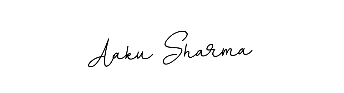 Create a beautiful signature design for name Aaku Sharma. With this signature (BallpointsItalic-DORy9) fonts, you can make a handwritten signature for free. Aaku Sharma signature style 11 images and pictures png