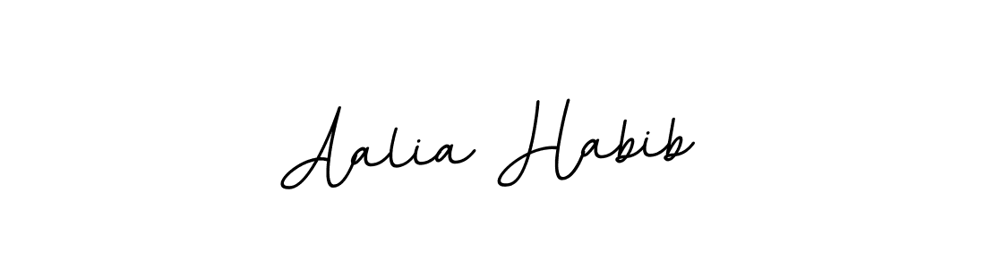 How to make Aalia Habib name signature. Use BallpointsItalic-DORy9 style for creating short signs online. This is the latest handwritten sign. Aalia Habib signature style 11 images and pictures png