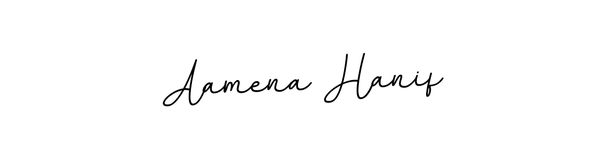 How to make Aamena Hanif name signature. Use BallpointsItalic-DORy9 style for creating short signs online. This is the latest handwritten sign. Aamena Hanif signature style 11 images and pictures png