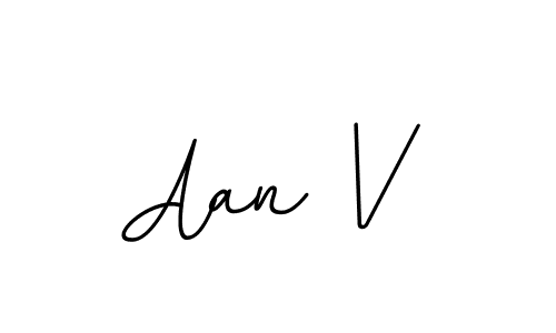 How to make Aan V name signature. Use BallpointsItalic-DORy9 style for creating short signs online. This is the latest handwritten sign. Aan V signature style 11 images and pictures png