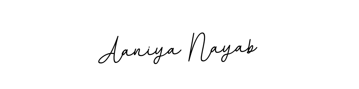 Create a beautiful signature design for name Aaniya Nayab. With this signature (BallpointsItalic-DORy9) fonts, you can make a handwritten signature for free. Aaniya Nayab signature style 11 images and pictures png