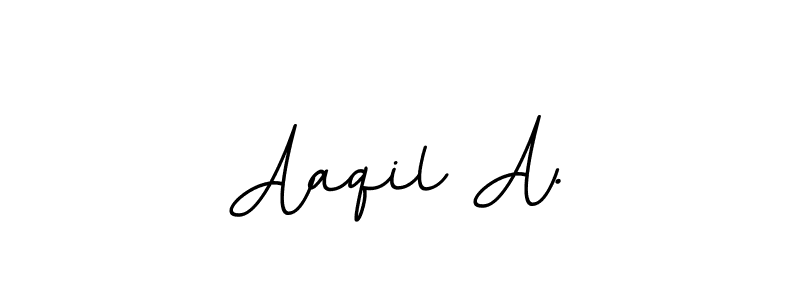 Use a signature maker to create a handwritten signature online. With this signature software, you can design (BallpointsItalic-DORy9) your own signature for name Aaqil A.. Aaqil A. signature style 11 images and pictures png