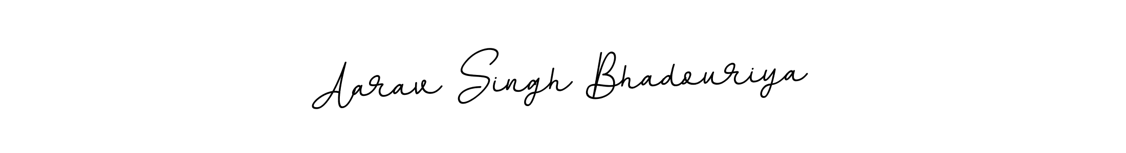 The best way (BallpointsItalic-DORy9) to make a short signature is to pick only two or three words in your name. The name Aarav Singh Bhadouriya include a total of six letters. For converting this name. Aarav Singh Bhadouriya signature style 11 images and pictures png