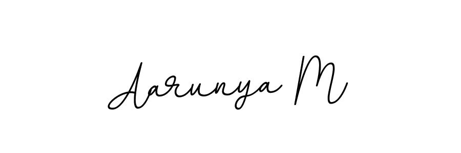 How to make Aarunya M name signature. Use BallpointsItalic-DORy9 style for creating short signs online. This is the latest handwritten sign. Aarunya M signature style 11 images and pictures png