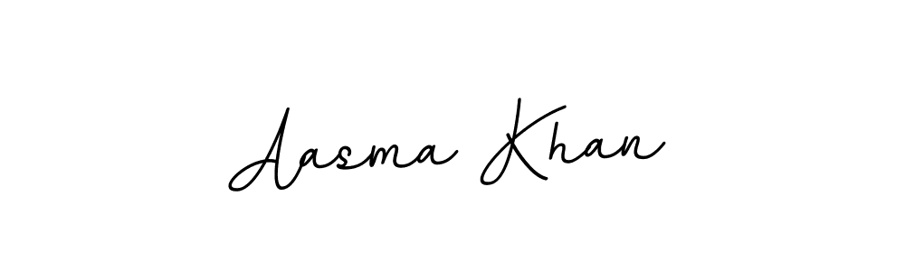 Design your own signature with our free online signature maker. With this signature software, you can create a handwritten (BallpointsItalic-DORy9) signature for name Aasma Khan. Aasma Khan signature style 11 images and pictures png