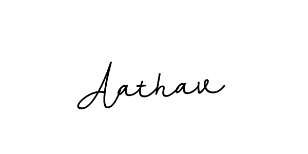 Use a signature maker to create a handwritten signature online. With this signature software, you can design (BallpointsItalic-DORy9) your own signature for name Aathav. Aathav signature style 11 images and pictures png