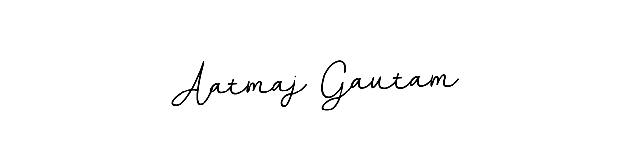 The best way (BallpointsItalic-DORy9) to make a short signature is to pick only two or three words in your name. The name Aatmaj Gautam include a total of six letters. For converting this name. Aatmaj Gautam signature style 11 images and pictures png