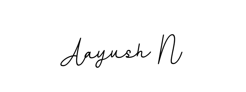 How to make Aayush N name signature. Use BallpointsItalic-DORy9 style for creating short signs online. This is the latest handwritten sign. Aayush N signature style 11 images and pictures png