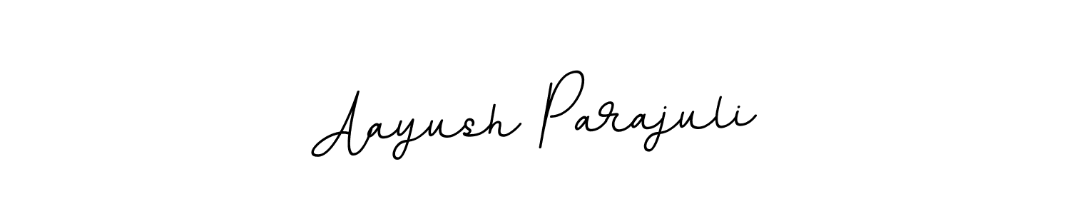 How to make Aayush Parajuli name signature. Use BallpointsItalic-DORy9 style for creating short signs online. This is the latest handwritten sign. Aayush Parajuli signature style 11 images and pictures png